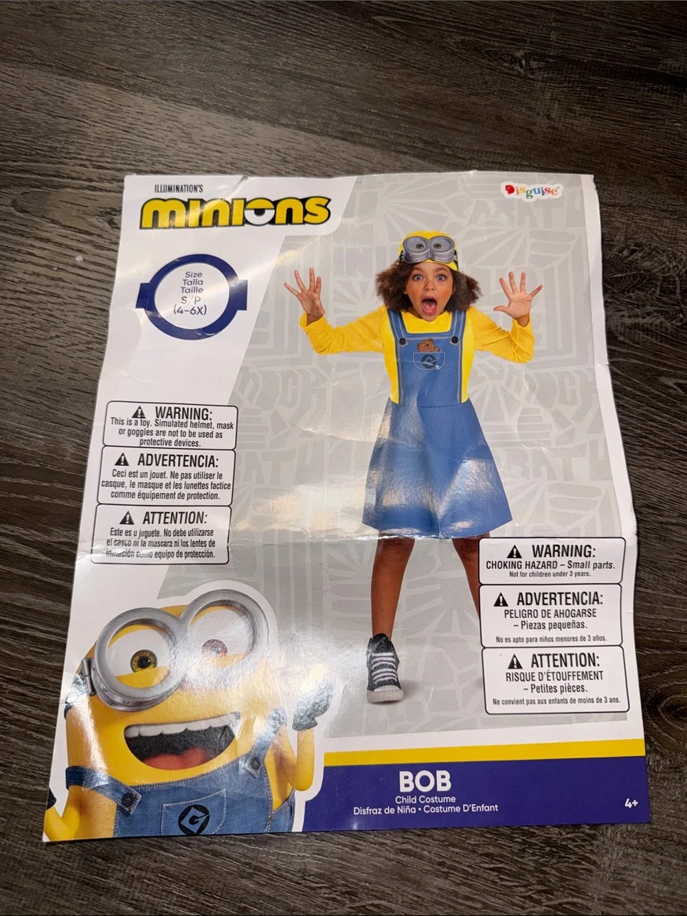 Girl's Minions Bob Costume - small 4/6x - Kids Halloween Costume